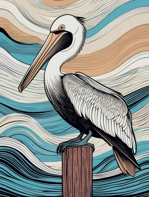 Coastal Pelican Serenity Glass Art Print - Small 4.8’’ x 6.4’’ - Prints