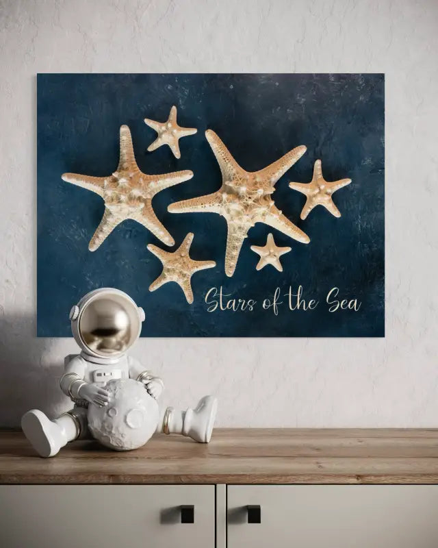 Coastal Serenity Starfish Glass Artwork - Prints