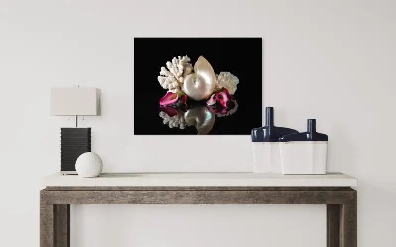 Ocean Serenity: Pink Lilies Glass Artwork - Coastal Prints