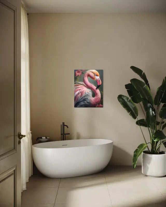 Tropical Paradise Flamingo Art Glass - Coastal Prints